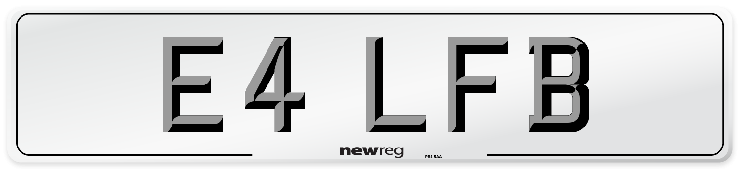 E4 LFB Number Plate from New Reg